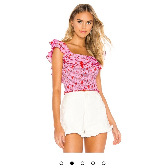 ISO*** LIKELY Leila Athena Top in Red & Pink Multi - Picture 1 of 1